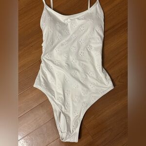H&M White Floral One Piece Swimsuit